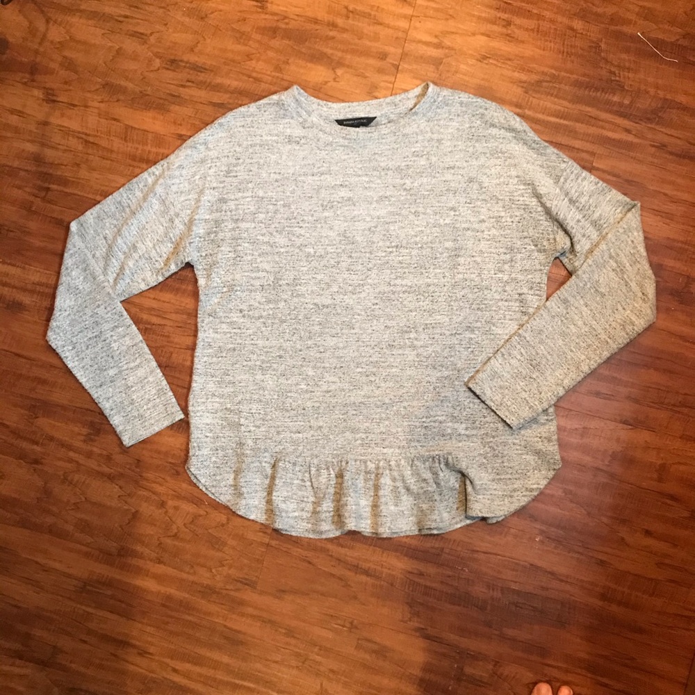 Grey Ruffle Top